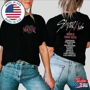 Stray Kids World Tour T-Shirt Maniac Kpop Concert t-shirt 2 Sided